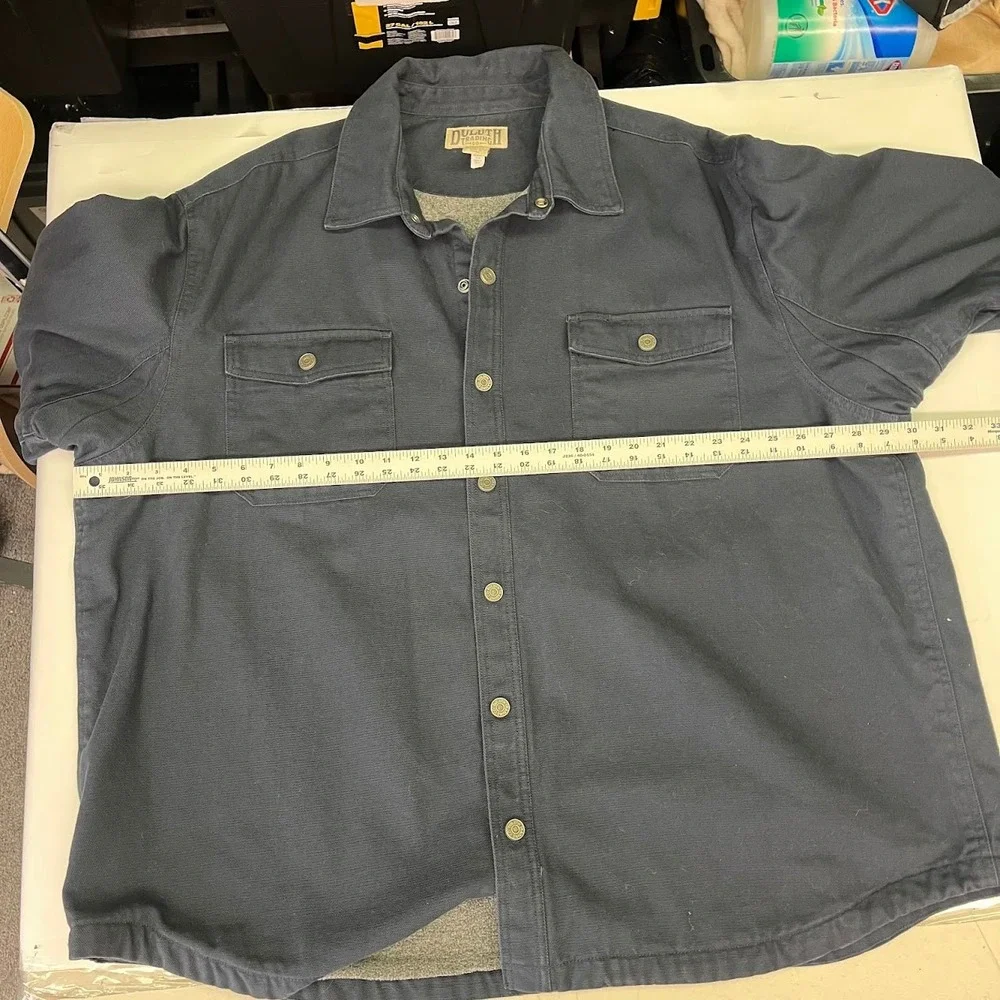 Duluth Trading Co Hanger Bender Mens 3XL Fleece Lined Cotton Canvas Shirt Jacket